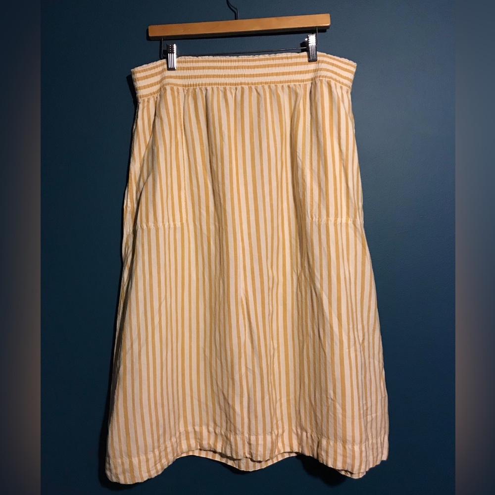 Madewell Yellow and White Striped Skirt